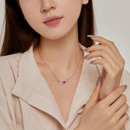 [CharmAries]Dainty Colorful Heart Necklace