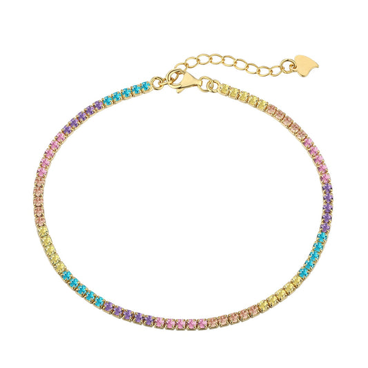 [CharmAries]Dazzling Colorful Round Cut Daily Bracelet