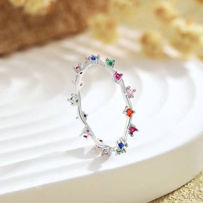 [CharmAries]Radiant Colorful Round Cut Daily Ring