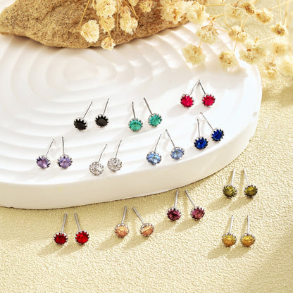 [CharmAries]Sparkling Colorful Round Shape Earrings