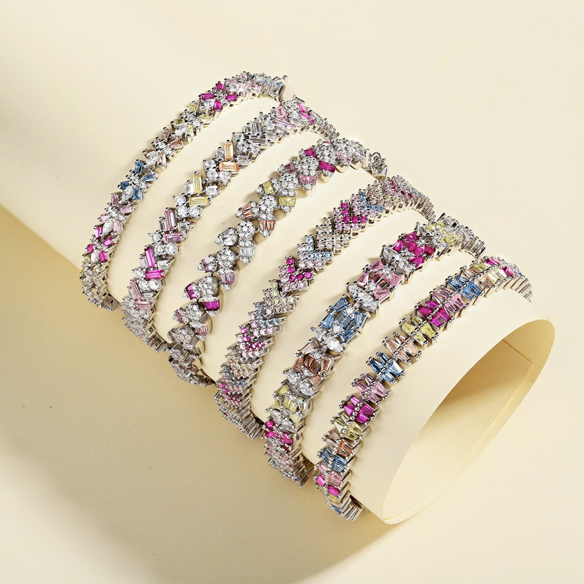 [CharmAries]Radiant Colorful Emerald Cut Party Bracelet