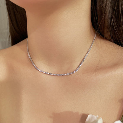 [CharmAries]Delicate Round Shape Tennis Necklace