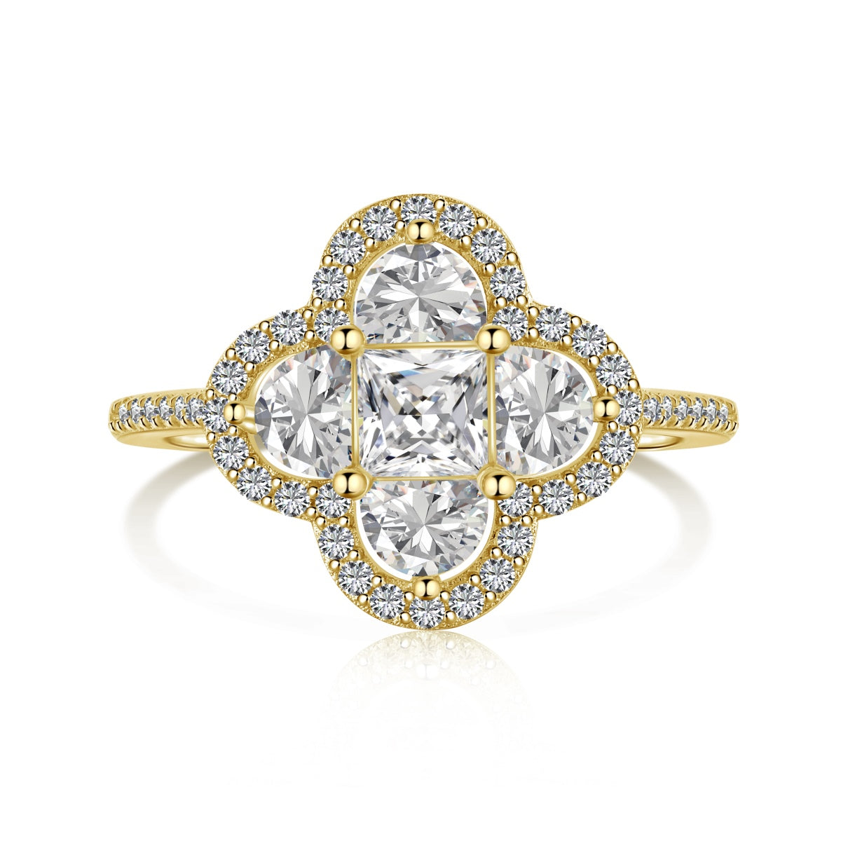 [CharmAries]Luxurious Eternity Flower Shape Banquet Ring