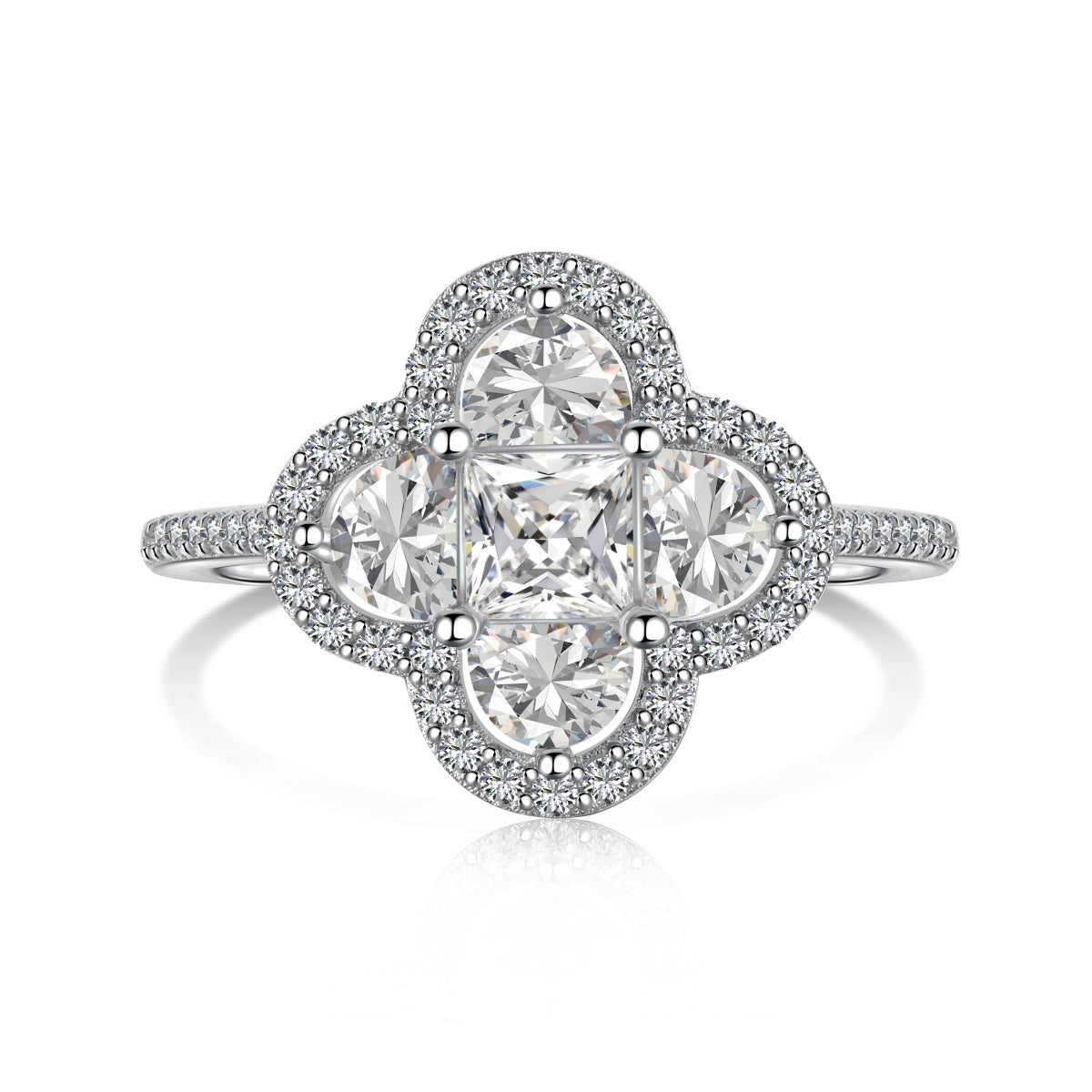 [CharmAries]Luxurious Eternity Flower Shape Banquet Ring