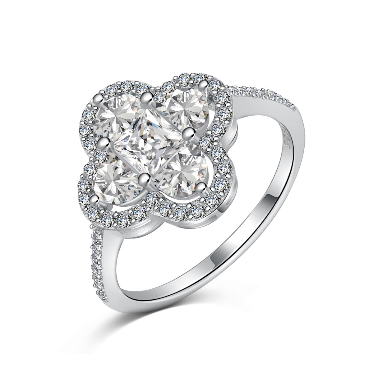 [CharmAries]Luxurious Eternity Flower Shape Banquet Ring