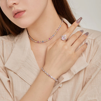 [CharmAries]Sparkling Colorful Water Drop Shape Daily Ring