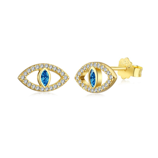 [CharmAries]Blue Devil Eyes Hollow Stud Earrings