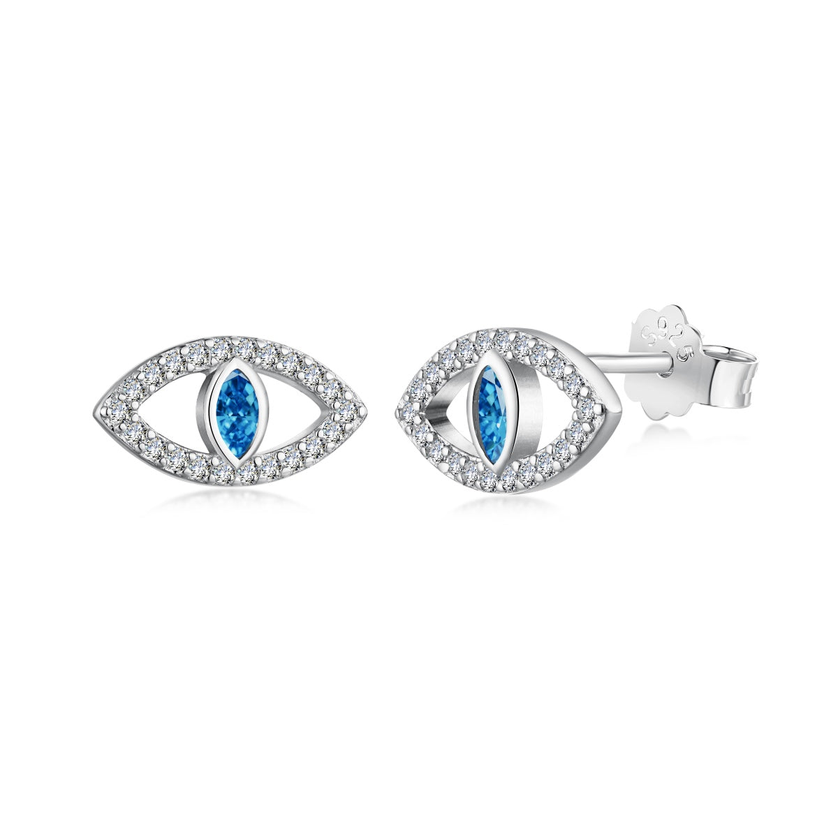 [CharmAries]Blue Devil Eyes Hollow Stud Earrings