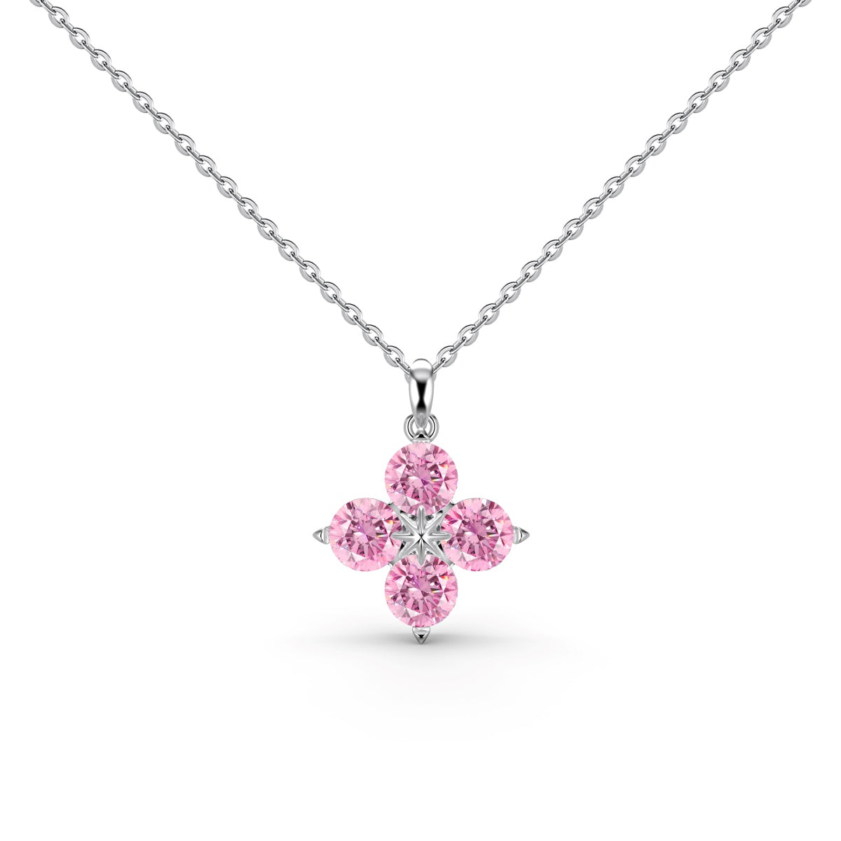 [CharmAries]Four-Leaf Clover And Eight-Pointed Star Necklace