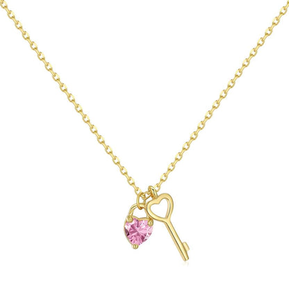 [CharmAries]Unique Heart Shape Key Pendent Necklace