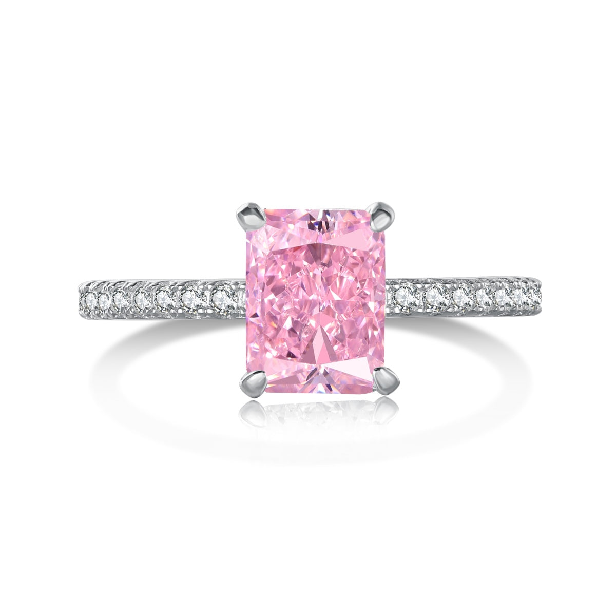 [CharmAries]2.0 Carat Dazzling Sparkling Radiant Cut Party Ring