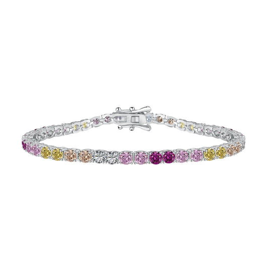 [CharmAries]Radiant Colorful Round Cut Tennis Bracelet