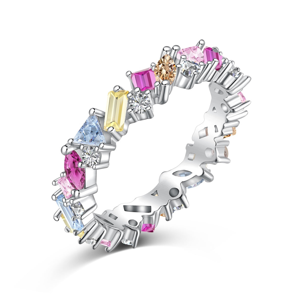 [CharmAries]Dazzling Polychromatic Multi cut Daily Ring