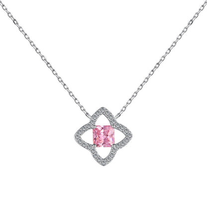 [CharmAries]Exquisite Flower Shape Princess Cut Necklace