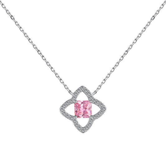 [CharmAries]Exquisite Flower Shape Princess Cut Necklace