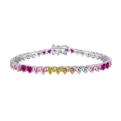 [CharmAries]Luxurious Colorful Romantic Heart Shape Lover Bracelet