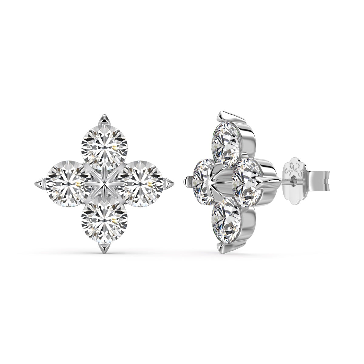 [CharmAries]Four-Leaf Clover Eight-Pointed Star Earrings