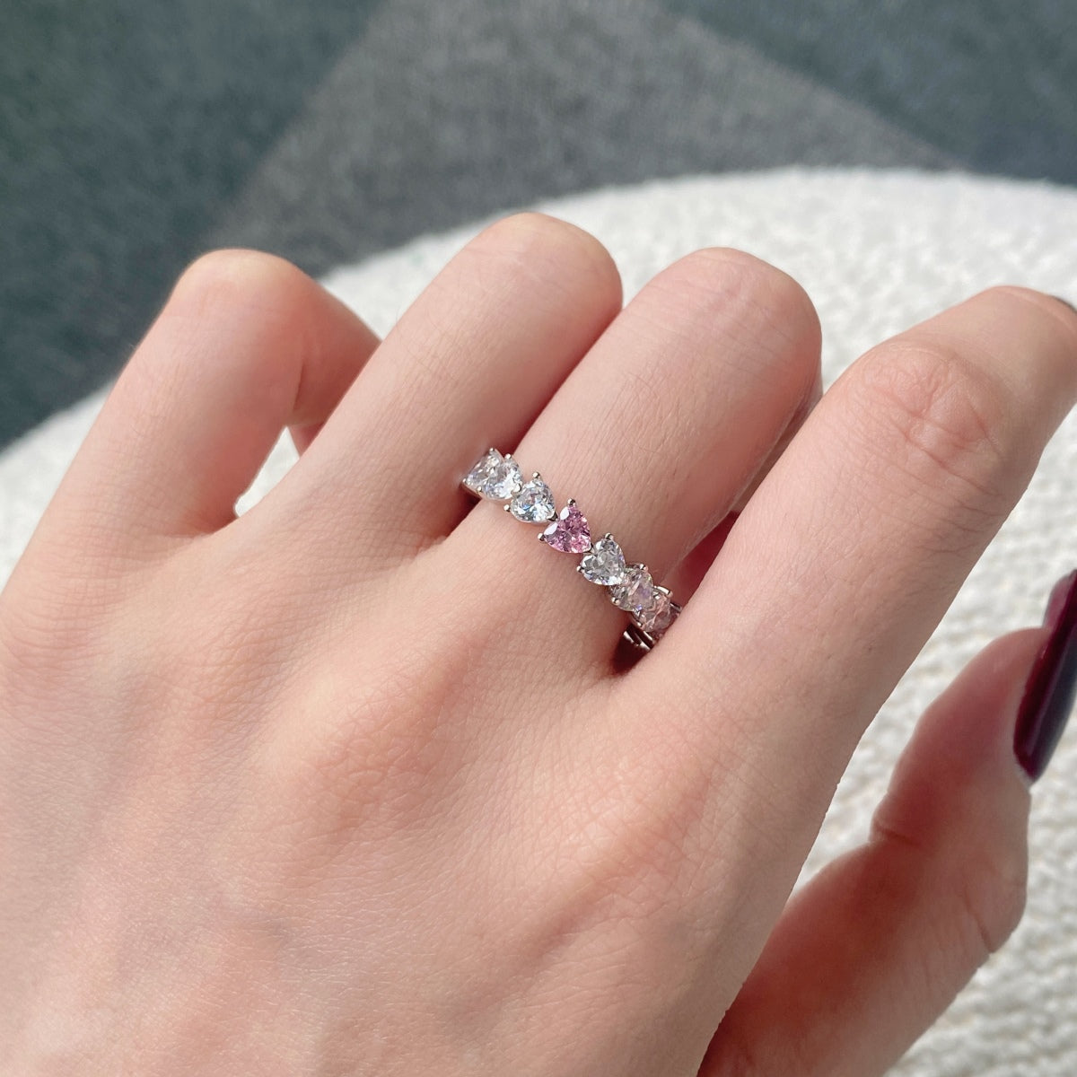 [CharmAries]0.25 Carat Radiant Romance Heart Cut Lover Ring