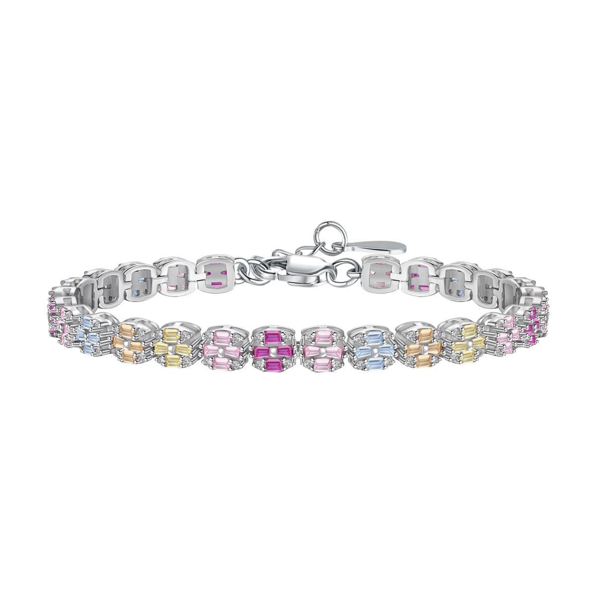 [CharmAries]Delicate Colorful Emerald Cut Daily Bracelet