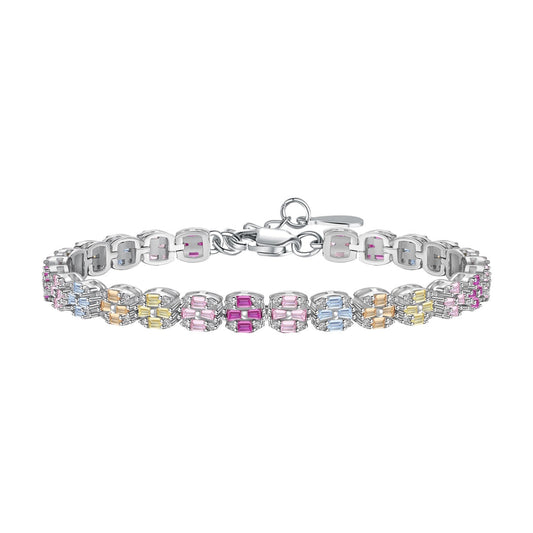 [CharmAries]Delicate Colorful Emerald Cut Daily Bracelet