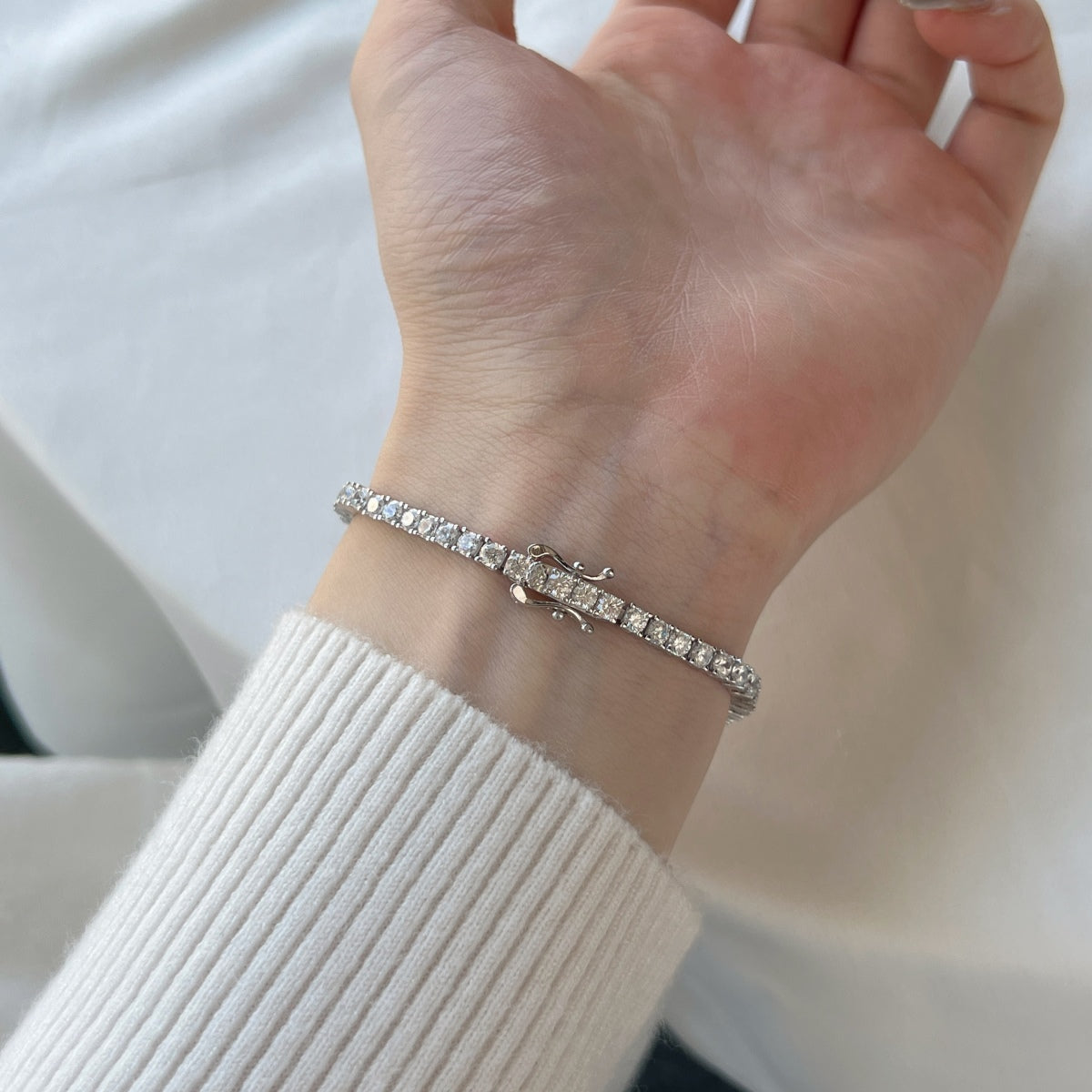 [CharmAries]Dainty Charming Round Cut Tennis Bracelet