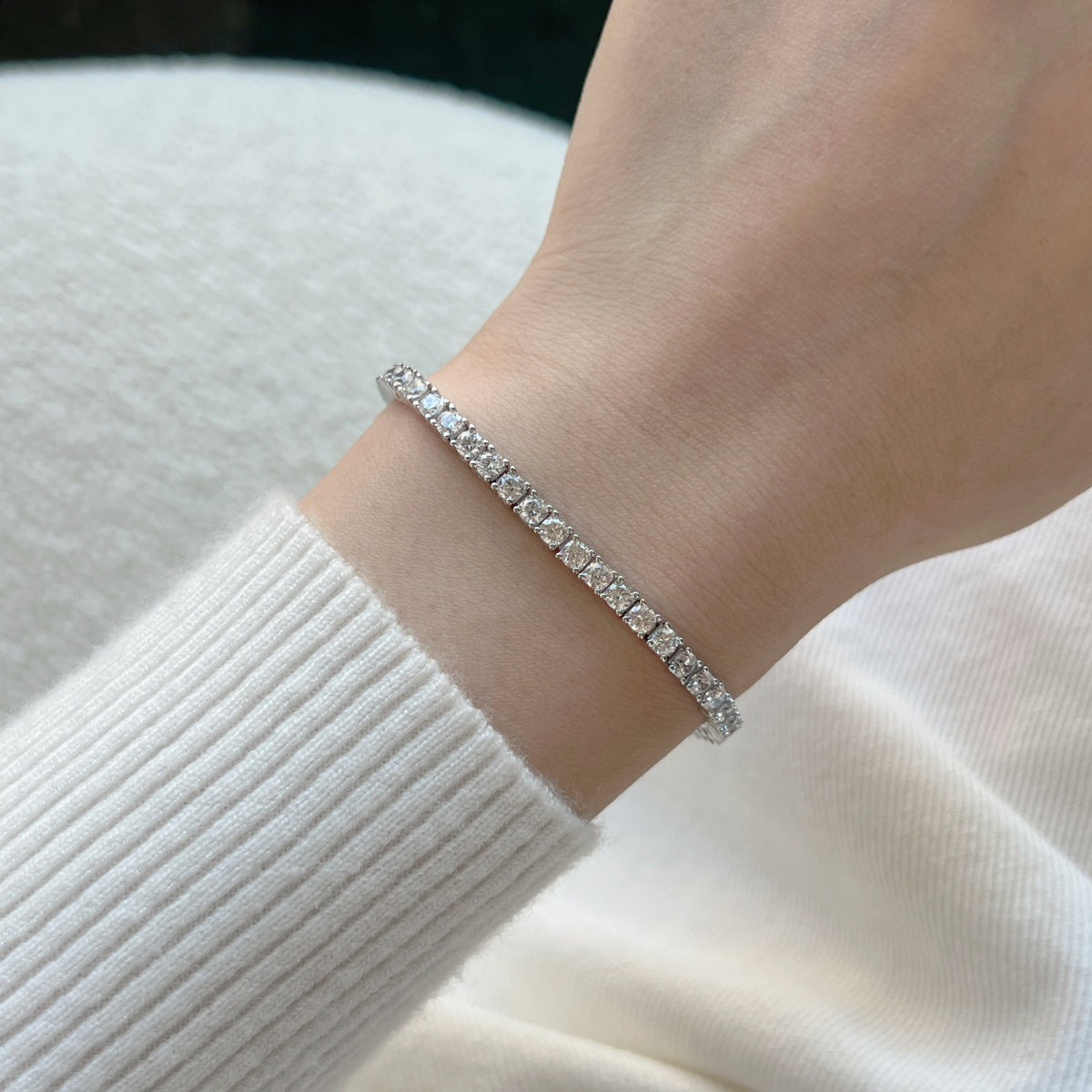 [CharmAries]Dainty Charming Round Cut Tennis Bracelet