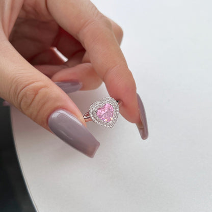 [CharmAries]Delicate Ebullient Heart Shape Wedding Ring