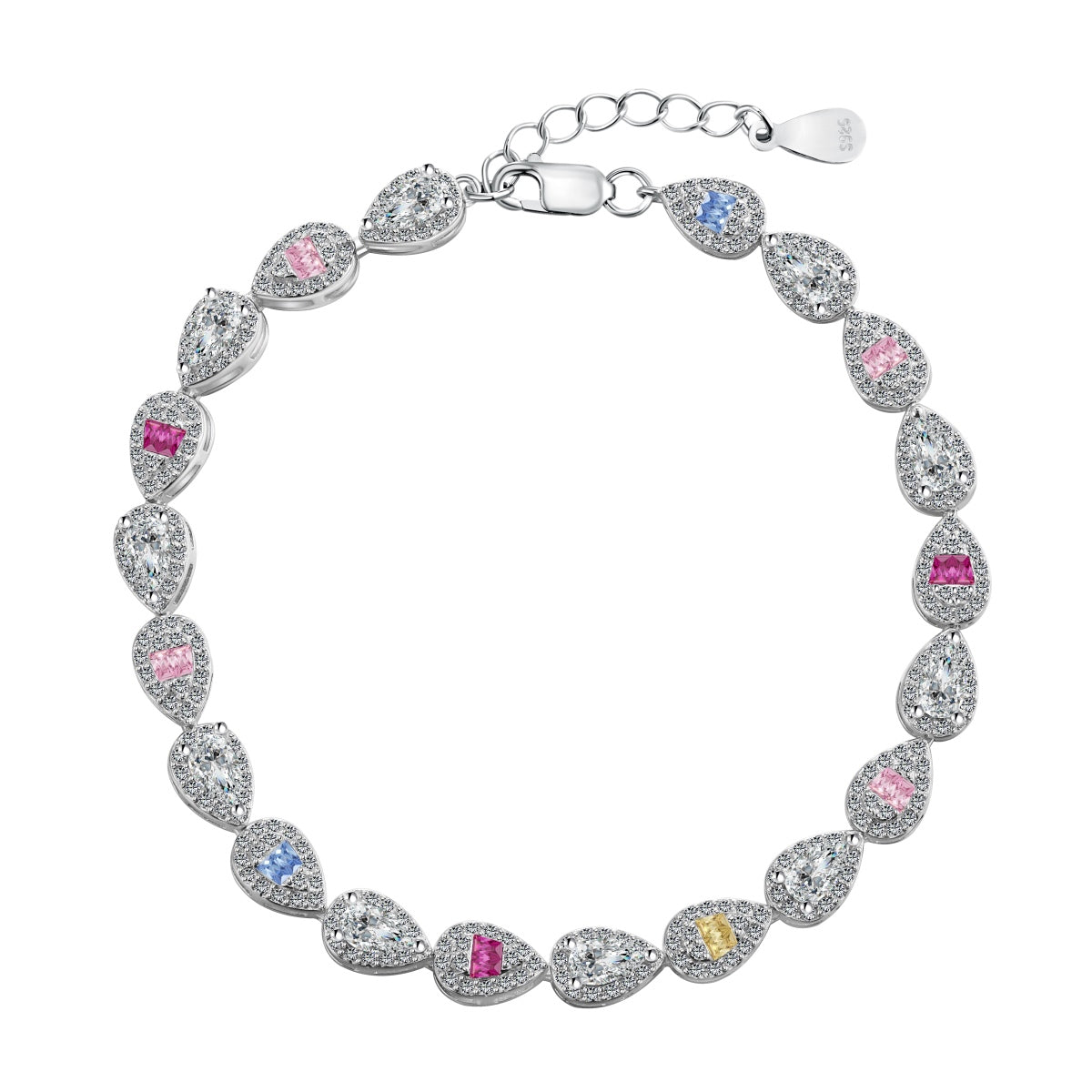 [CharmAries]0.25 Carat Radiant Water Drop Shape Daily Bracelet