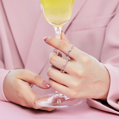 [CharmAries]Dainty Colorful Round Cut Party Ring