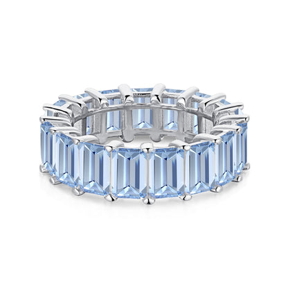 [CharmAries]0.75 Carat Elegant Emerald Cut Tennis Ring