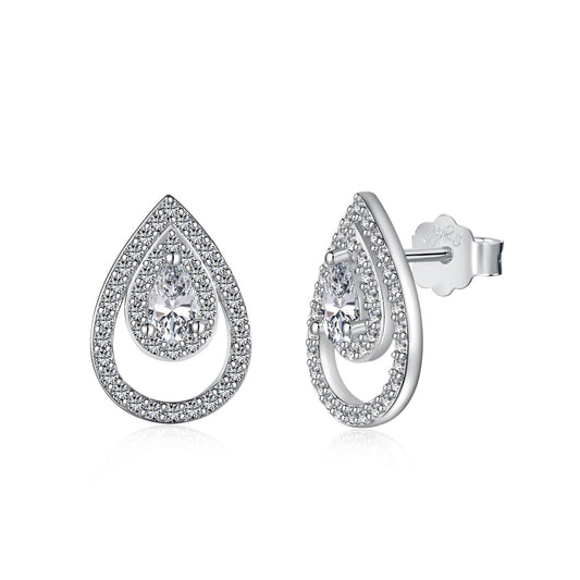 [CharmAries]Sparkling Delicate Water Drop Shape Daily Earrings