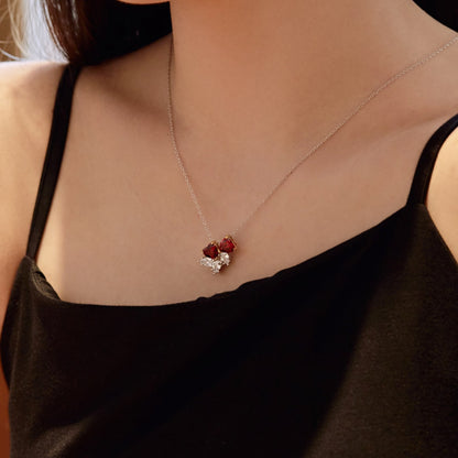 [CharmAries]Dainty Red Heart Necklace