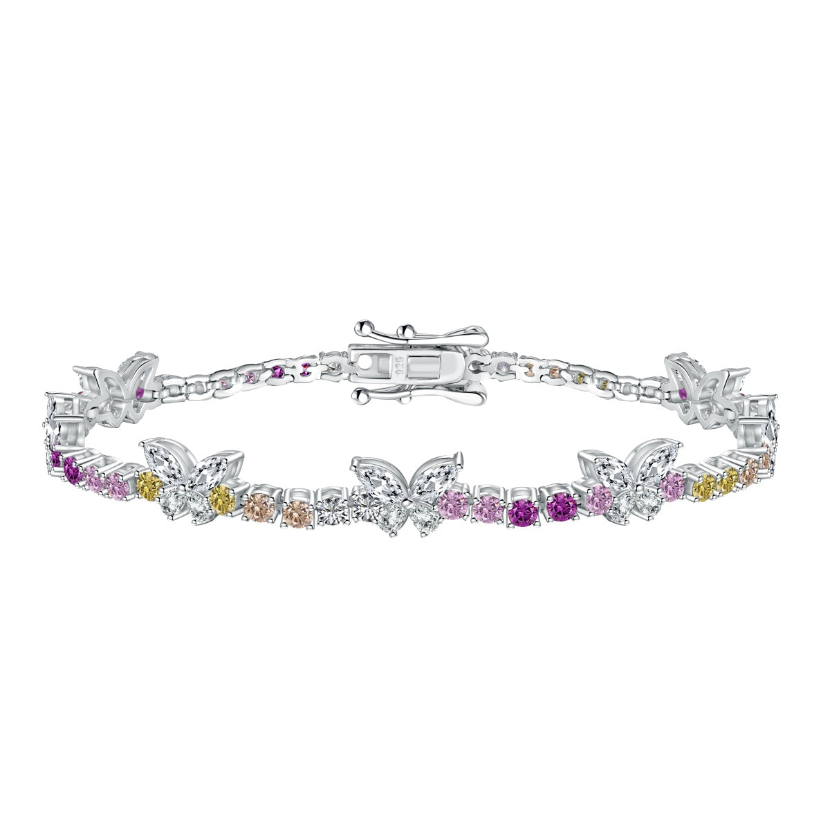 [CharmAries]Ornate Colorful Butterfly Shape Round Cut Daily Bracelet