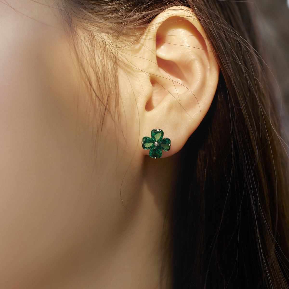 [CharmAries]Four-Leaf Clover Ball Earrings