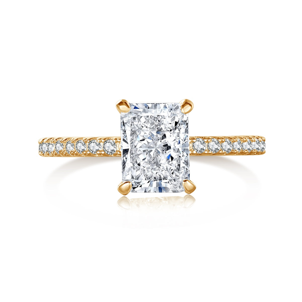 [CharmAries]2.0 Carat Dazzling Sparkling Radiant Cut Party Ring