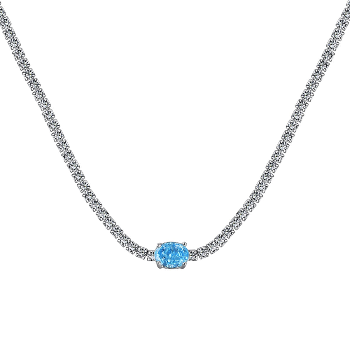 [CharmAries]1.0 Carat Shining Oval Cut Necklace