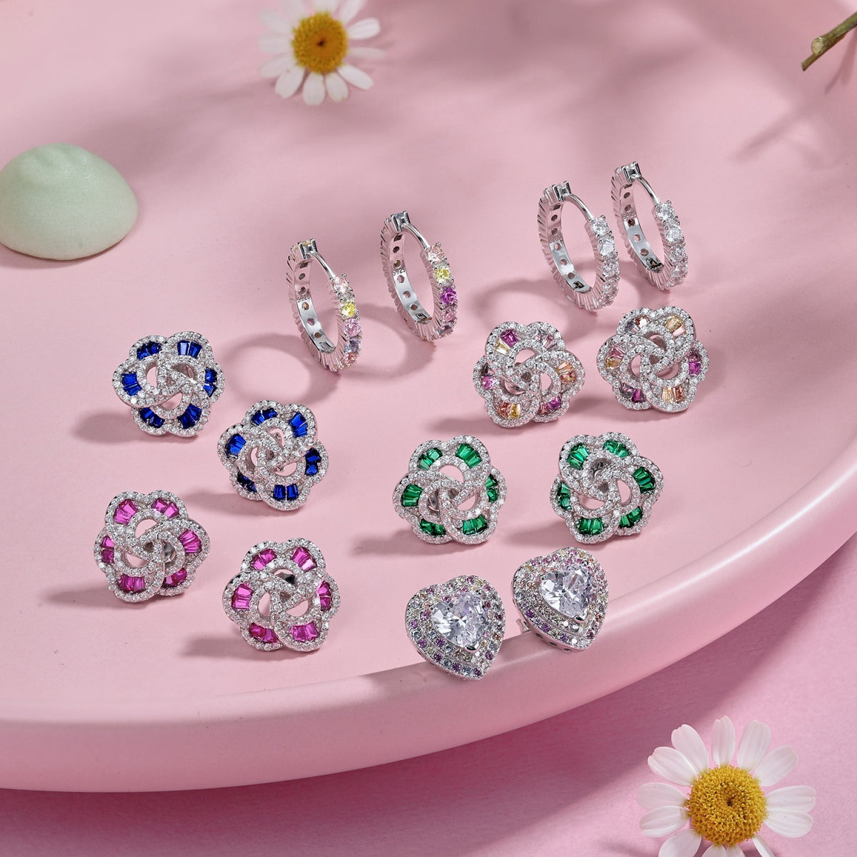 [CharmAries]Radiant Colorful Round Cut Earrings