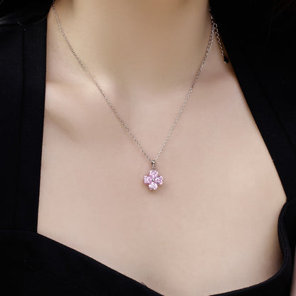 [CharmAries]Heart-Shaped Four-Leaf Clover Bead Necklace