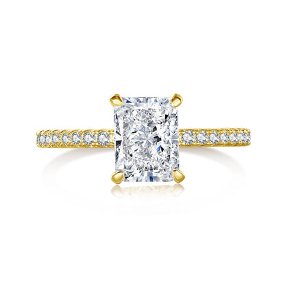 [CharmAries]2.0 Carat Dazzling Sparkling Radiant Cut Party Ring