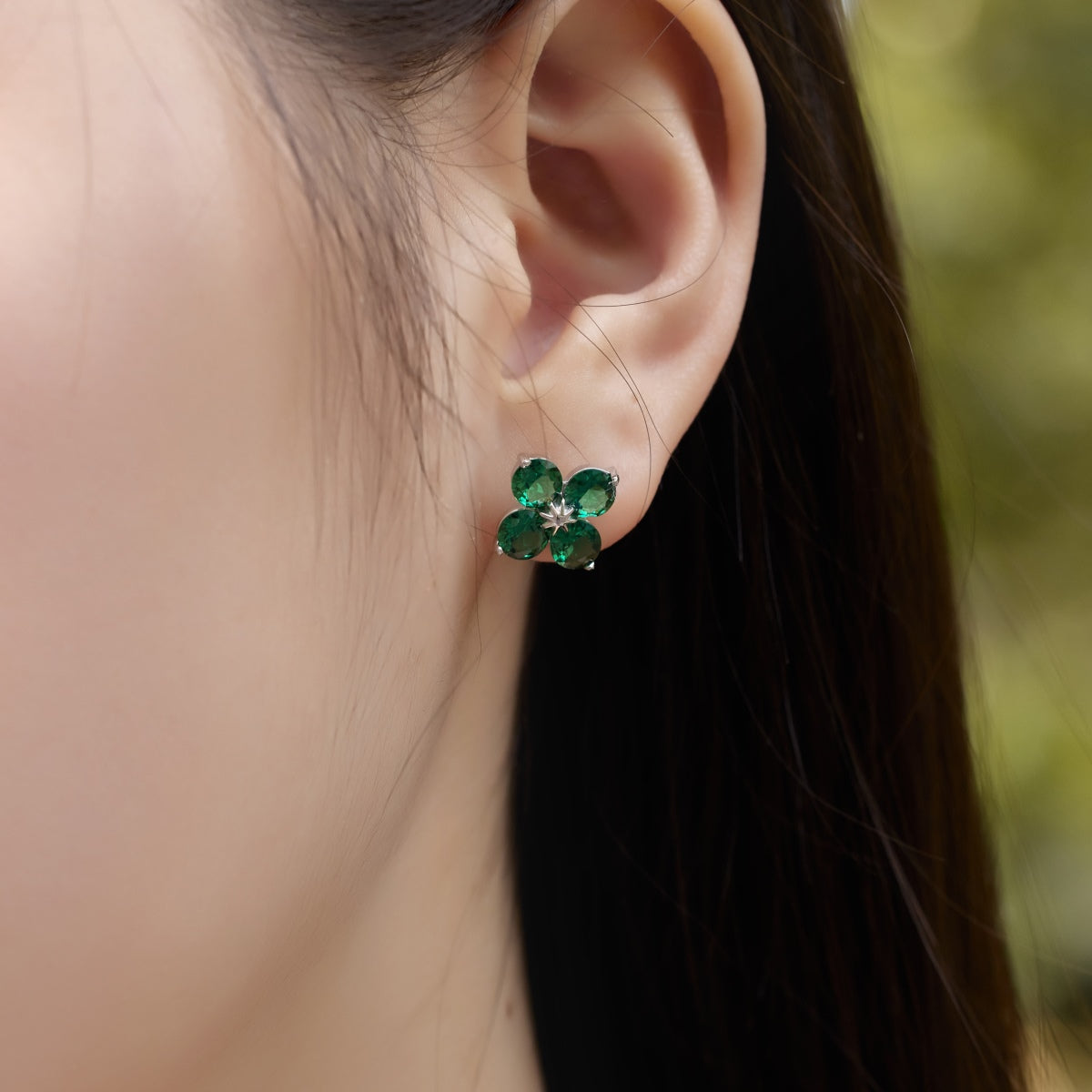 [CharmAries]Four-Leaf Clover Eight-Pointed Star Earrings