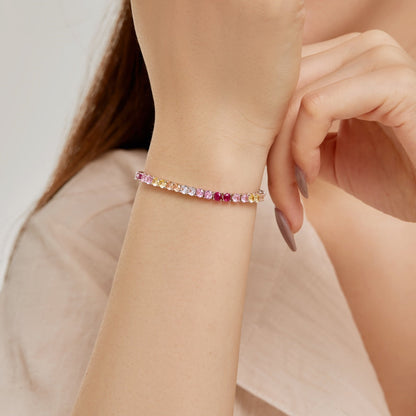 [CharmAries]Radiant Colorful Round Cut Tennis Bracelet