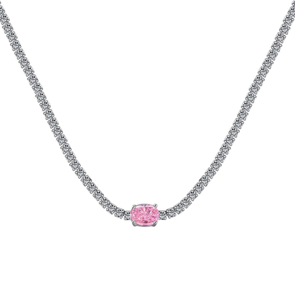 [CharmAries]1.0 Carat Shining Oval Cut Necklace