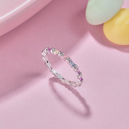 [CharmAries]Charming Colorful Round Cut Daily Ring