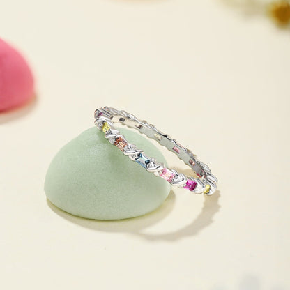 [CharmAries]Charming Colorful Round Cut Daily Ring