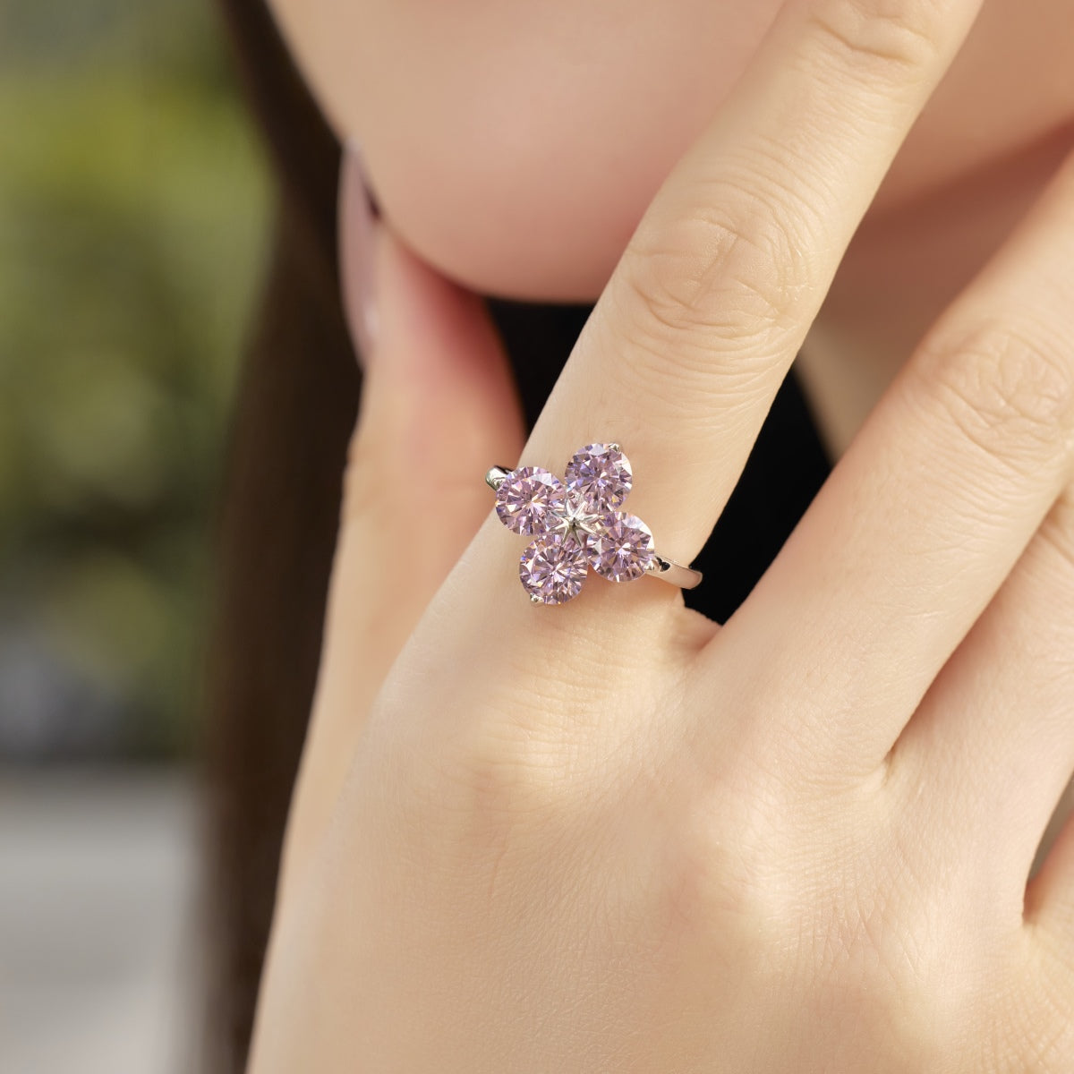 [CharmAries]Four-Leaf Clover Eight-Pointed Star Ring