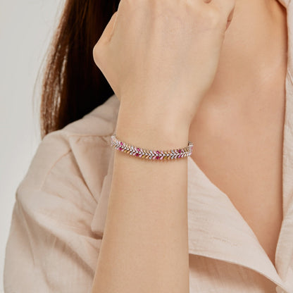 [CharmAries]Dainty Radiant Emerald Cut Daily Bracelet