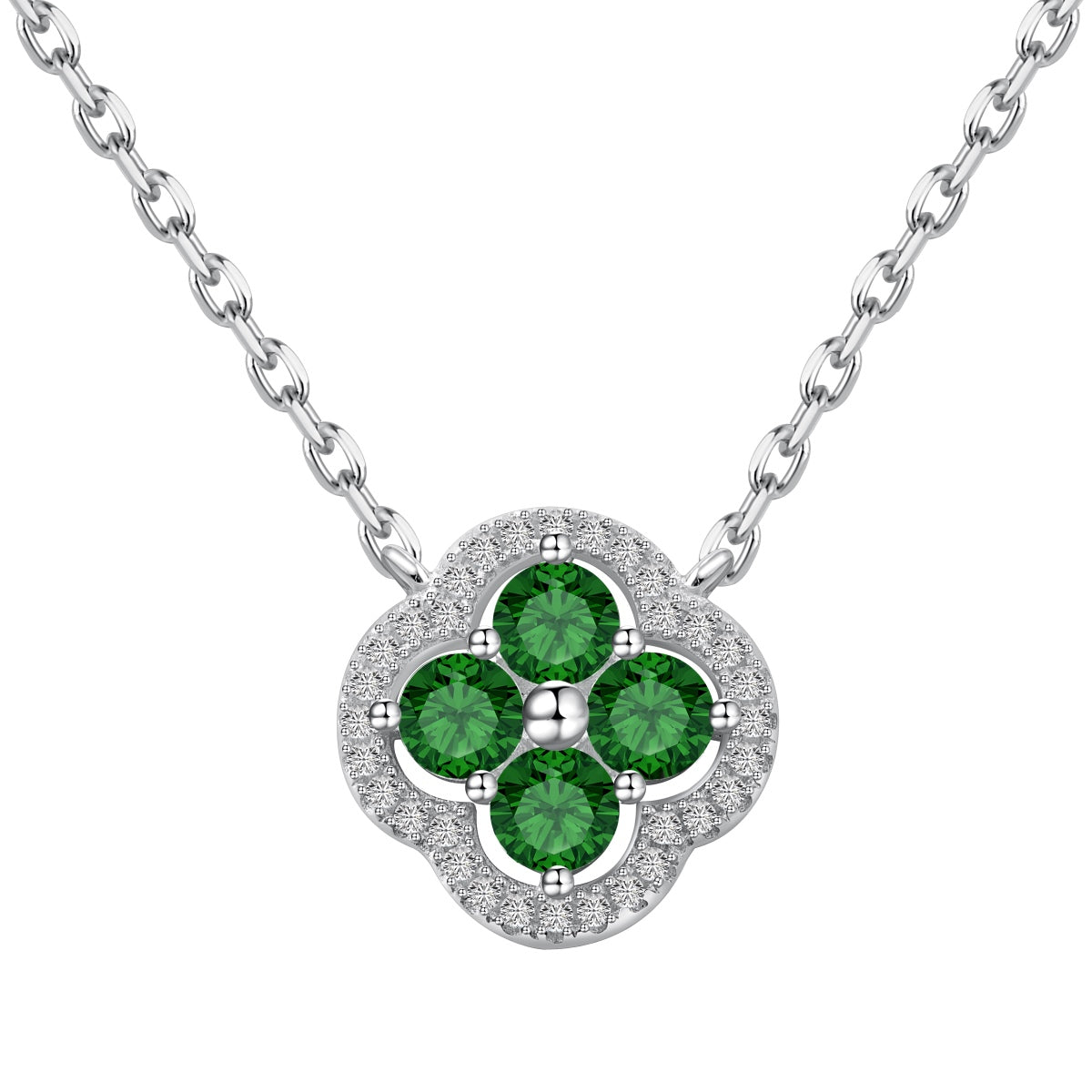 [CharmAries]Exquisite Necklace With Four-Leaf Clover Flower Design