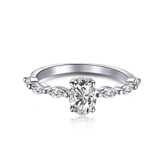 [CharmAries]0.75 Carat Luxurious Vibrant Elongated Cushion Cut Daily Ring