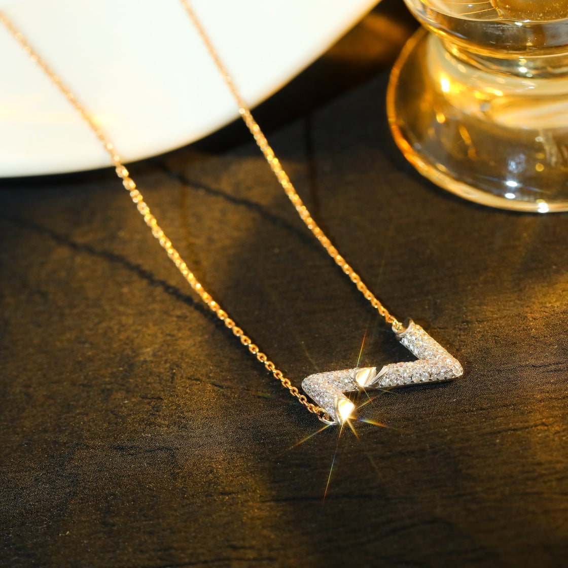 [CharmAries]VOLT SILVER DIAMOND PEDANT NECKLACE