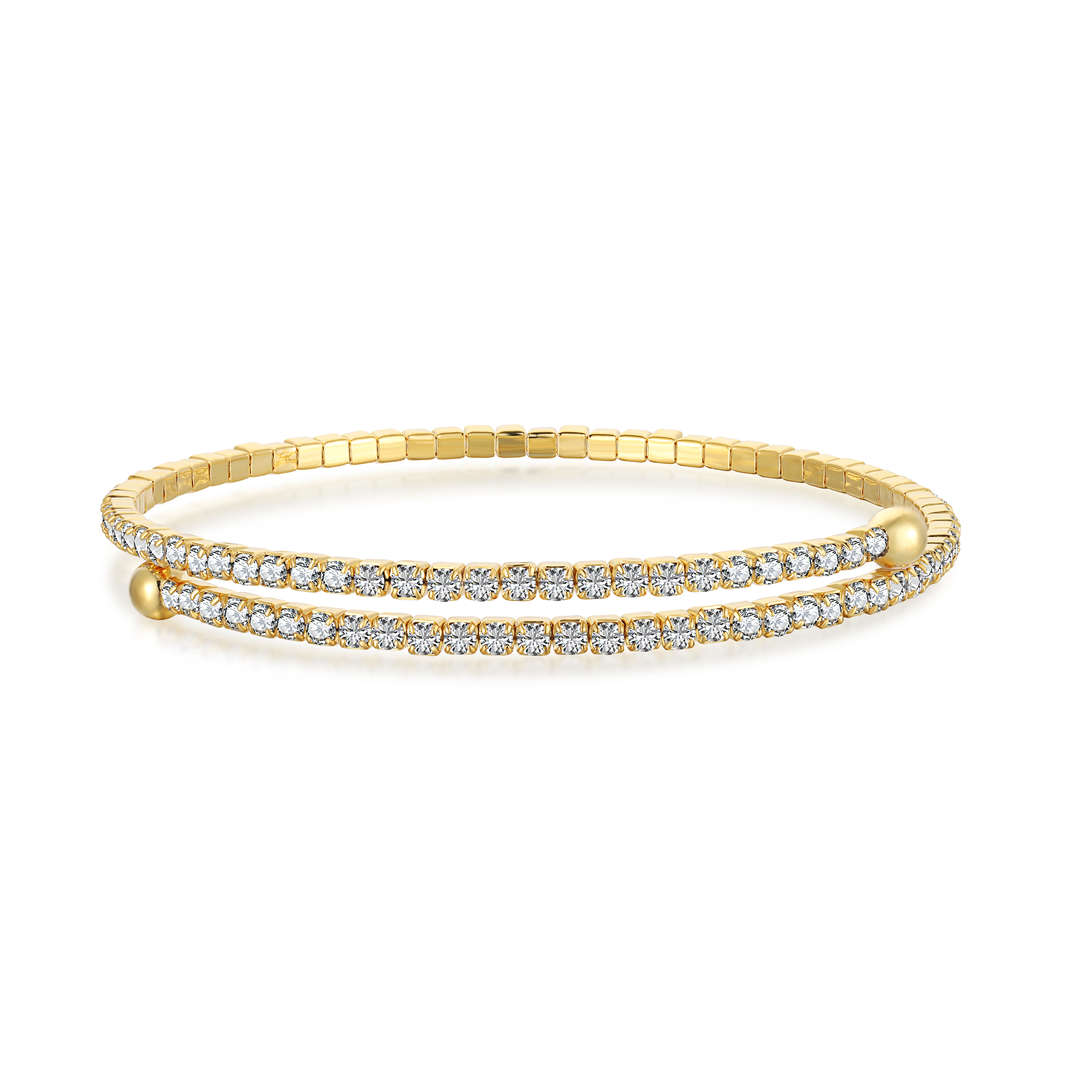 [CharmAries]Row of Diamonds Round Fashion Bracelet